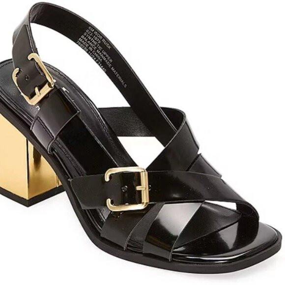 NWB Worthington Womens Rusk Heeled Sandals Black Size 9.5 MSRP $65 - Picture 1 of 6